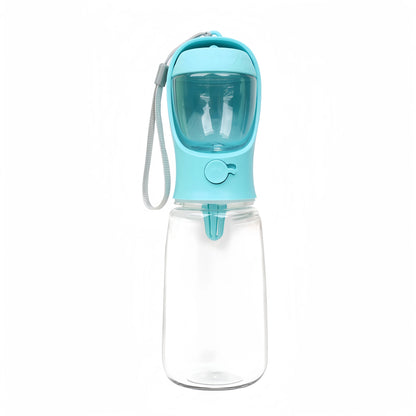 Bouteille d'eau de voyage portable pour chien et chat avec distributeur de nourriture – Matériau de qualité alimentaire, solution pratique d'alimentation et d'hydratation pour animaux de compagnie