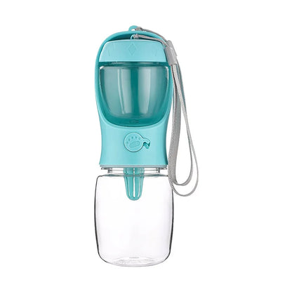 Bouteille d'eau de voyage portable pour chien et chat avec distributeur de nourriture – Matériau de qualité alimentaire, solution pratique d'alimentation et d'hydratation pour animaux de compagnie